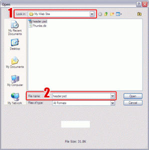 openheaderfile Photoshop tutorials